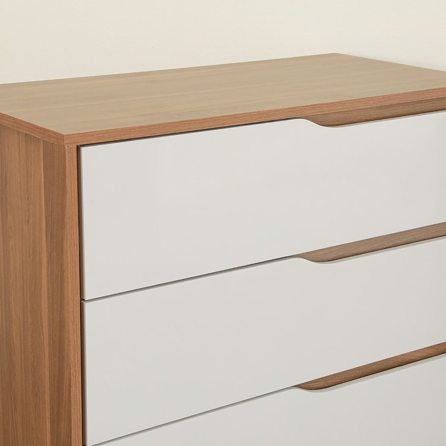 Modern White and Walnut Chest of Drawers | Timber land home furniture