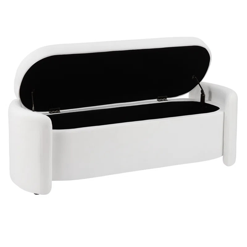 Dolift Modern Sherpa Storage Bench - Timber land home furniture