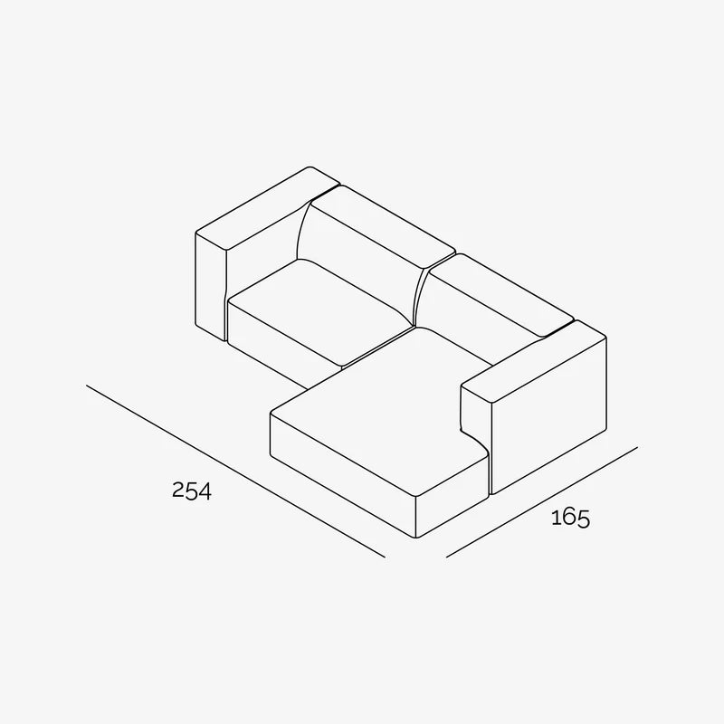 Meester Sofa 254x165 cm – Luxe Sectional Sofa for Ultimate Comfort | Timber Land Home Furniture