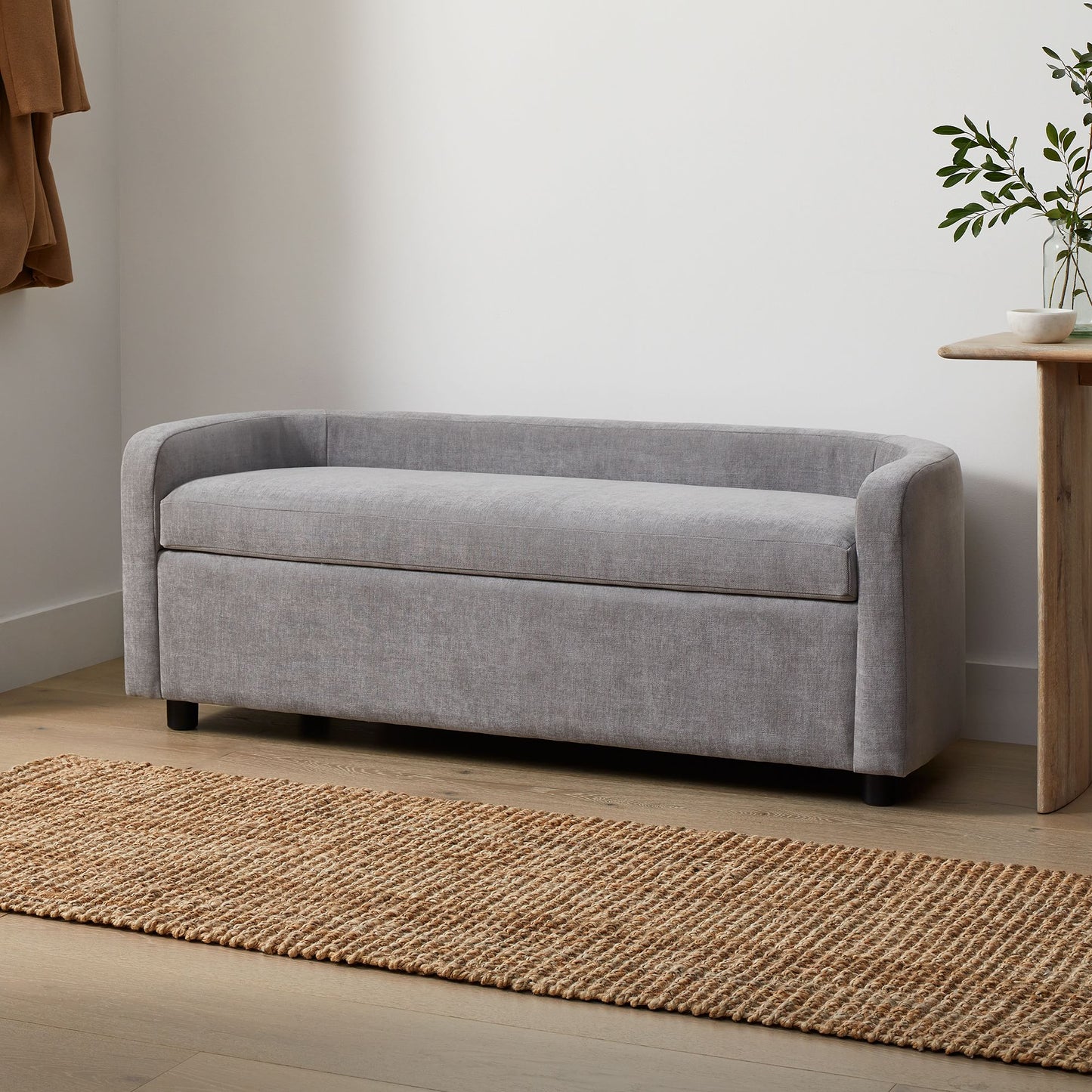 Modern Curved Storage Bench with Ample Storage - Timberland Home Furniture