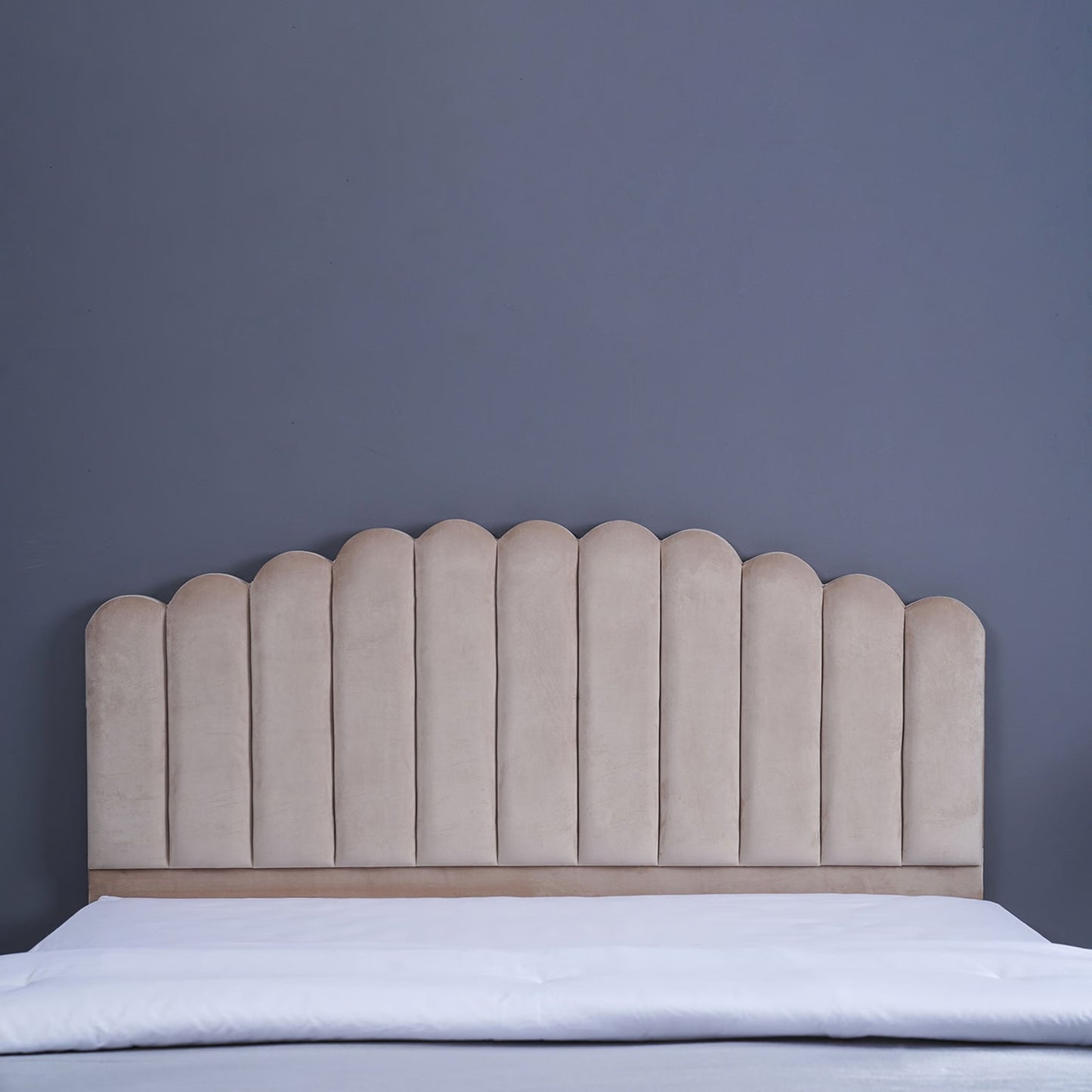 Modern Scalloped Upholstered Bed - Timber Land Home Furniture