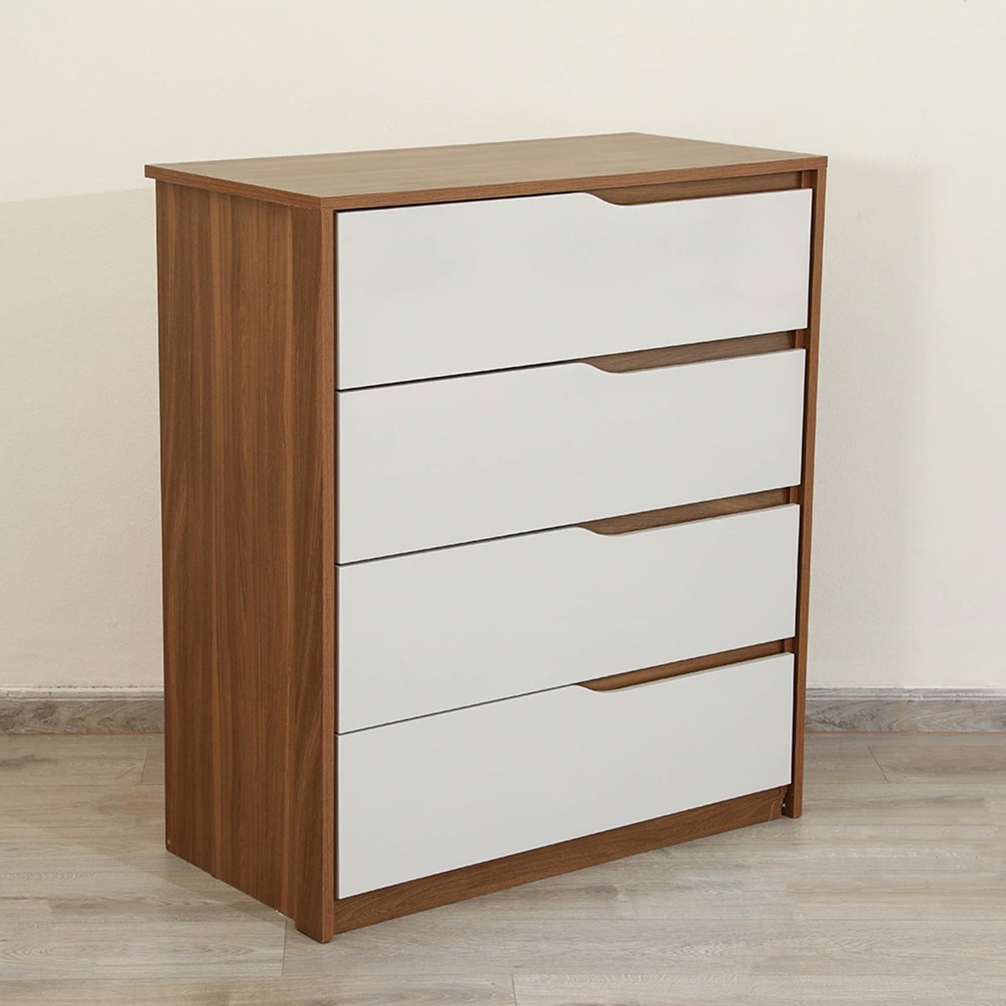 Modern White and Walnut Chest of Drawers | Timber land home furniture