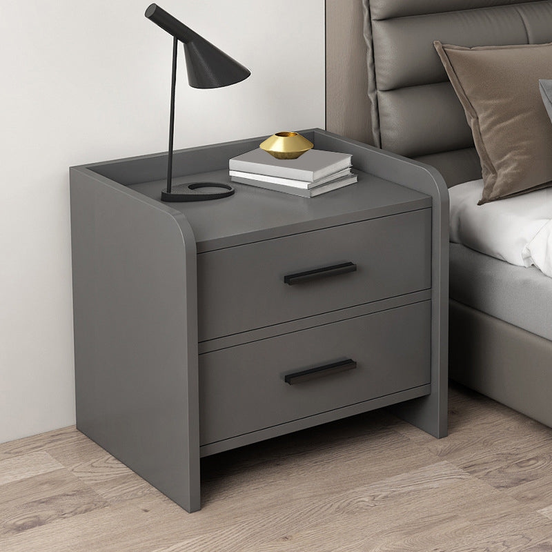 Sleek 2-Drawer Wooden Nightstand for Bedrooms - Timber Land Home Furniture