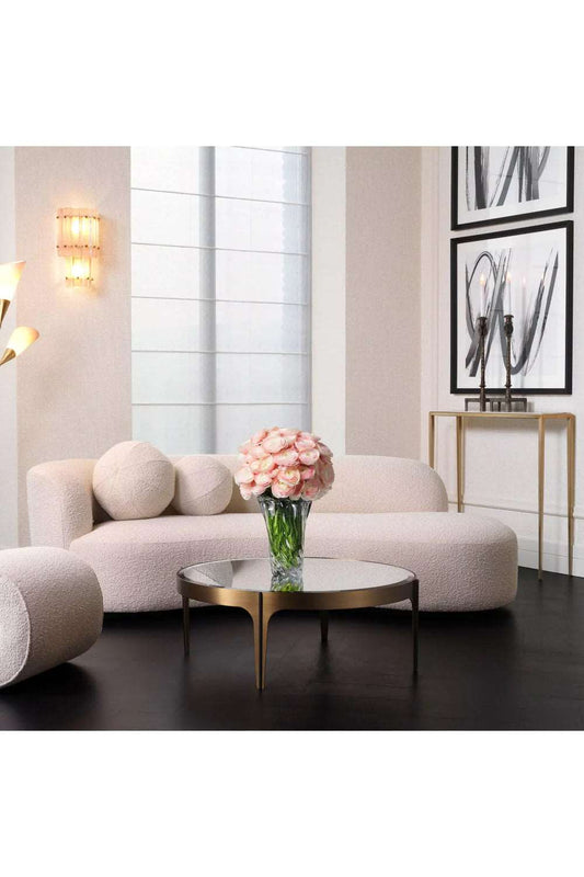 Luxurious Curved Bouclé Sofa - Modern Living Room Furniture by Timber Land Home