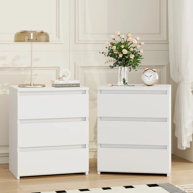 2-Piece 3-Drawer Nightstand Set – Space-Saving & Durable Design - Timber Land Home Furniture