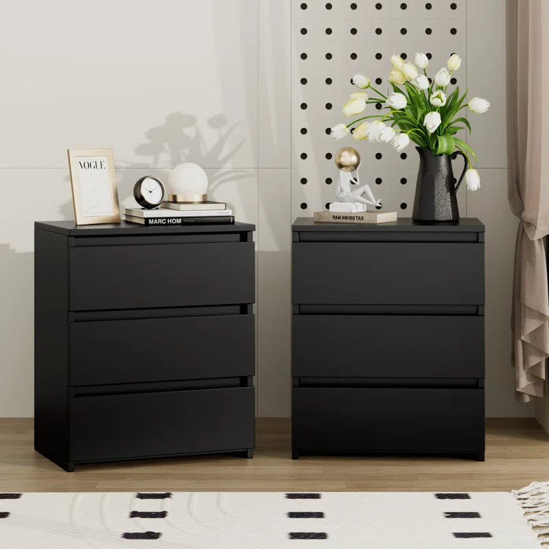 2-Piece 3-Drawer Nightstand Set – Space-Saving & Durable Design - Timber Land Home Furniture