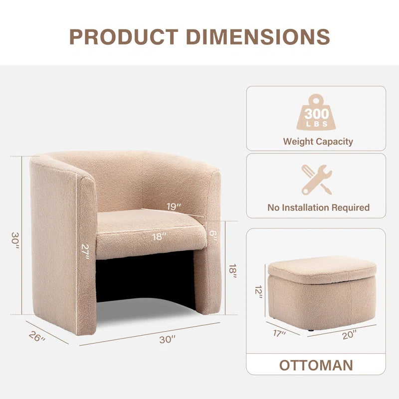 Multifunction Accent Chair with Ottoman and Storage by Timber Land Home Furniture – Stylish, Space-Saving, and Comfortable