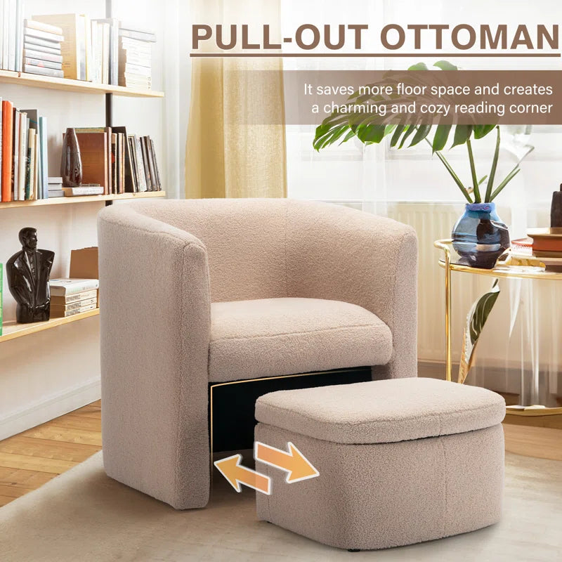 Multifunction Accent Chair with Ottoman and Storage by Timber Land Home Furniture – Stylish, Space-Saving, and Comfortable