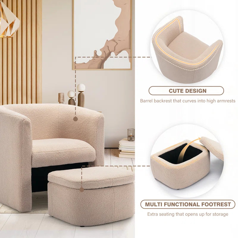 Multifunction Accent Chair with Ottoman and Storage by Timber Land Home Furniture – Stylish, Space-Saving, and Comfortable