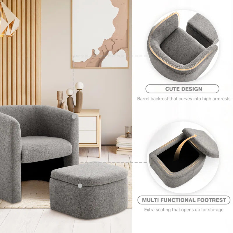 Multifunction Accent Chair with Ottoman and Storage by Timber Land Home Furniture – Stylish, Space-Saving, and Comfortable