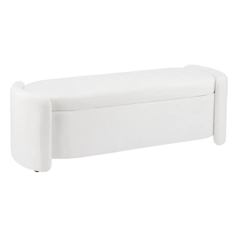 Dolift Modern Sherpa Storage Bench - Timber land home furniture