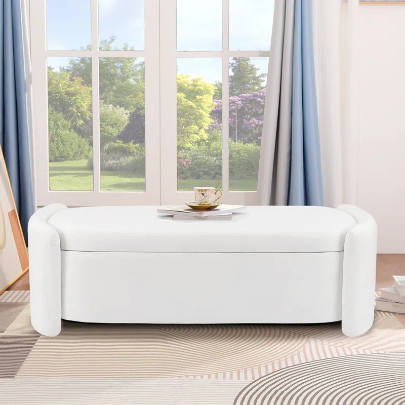 Dolift Modern Sherpa Storage Bench - Timber land home furniture