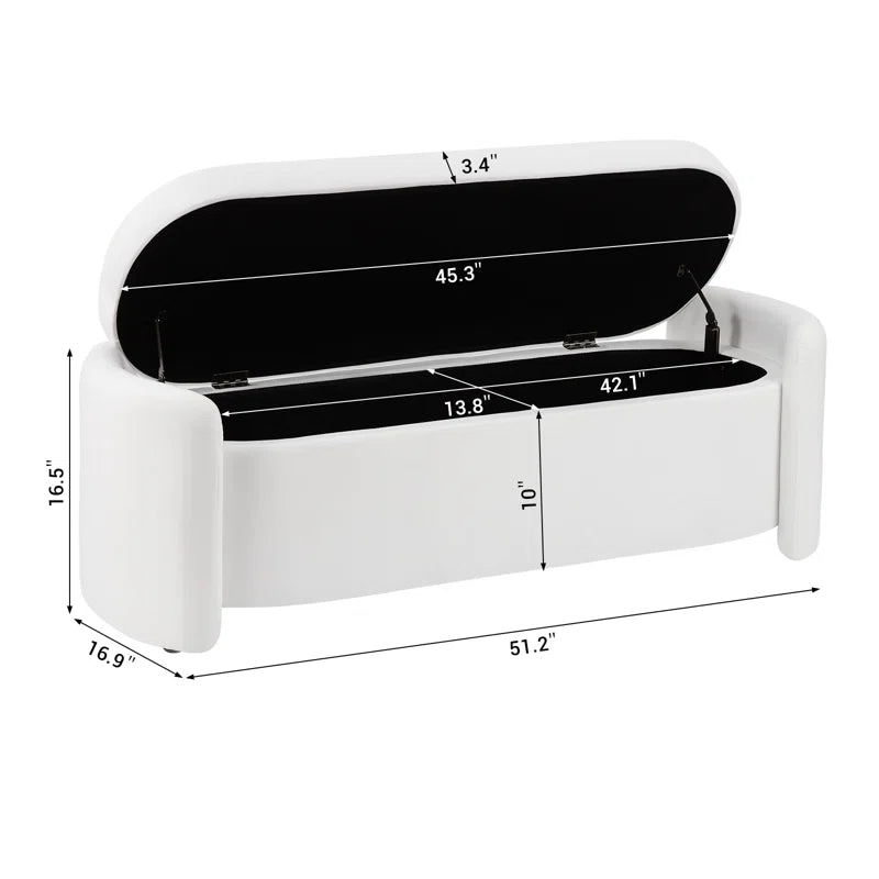 Dolift Modern Sherpa Storage Bench - Timber land home furniture