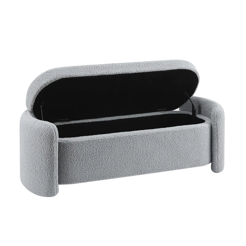 Dolift Modern Sherpa Storage Bench - Timber land home furniture