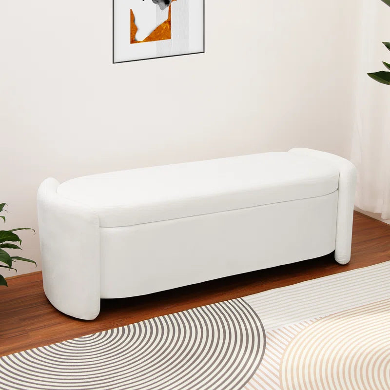 Dolift Modern Sherpa Storage Bench - Timber land home furniture