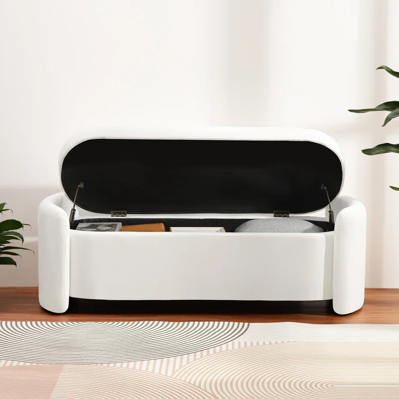 Dolift Modern Sherpa Storage Bench - Timber land home furniture