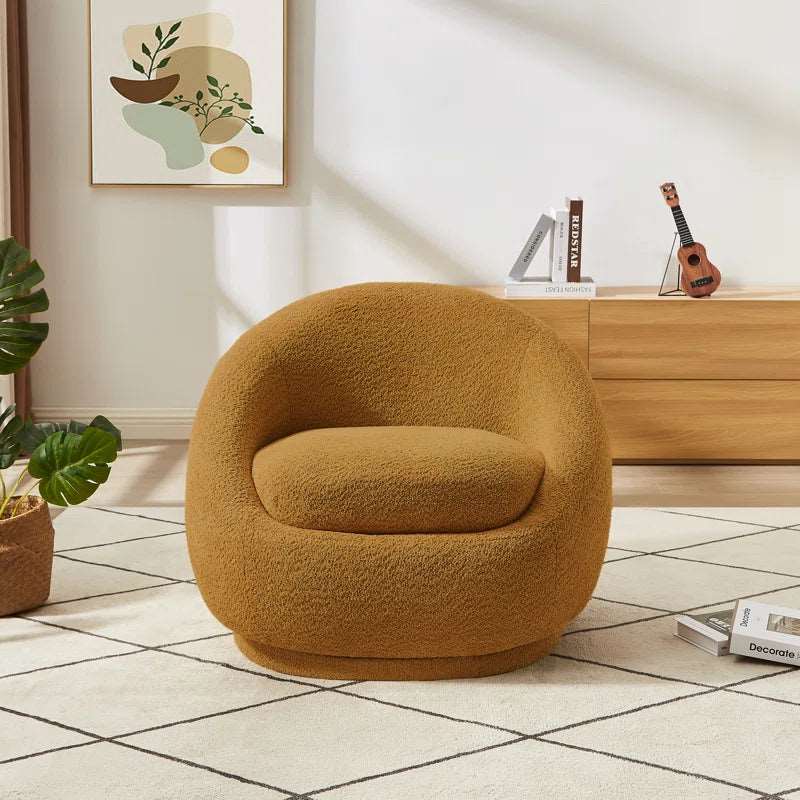Cozy Boucle Upholstered Barrel Chair – Perfect for Modern Living Spaces