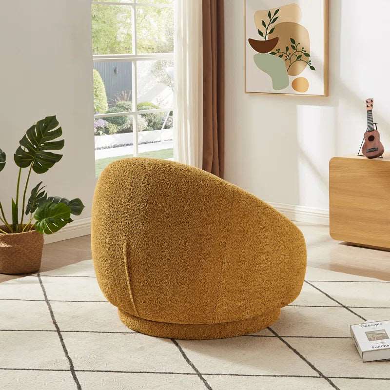 Cozy Boucle Upholstered Barrel Chair – Perfect for Modern Living Spaces