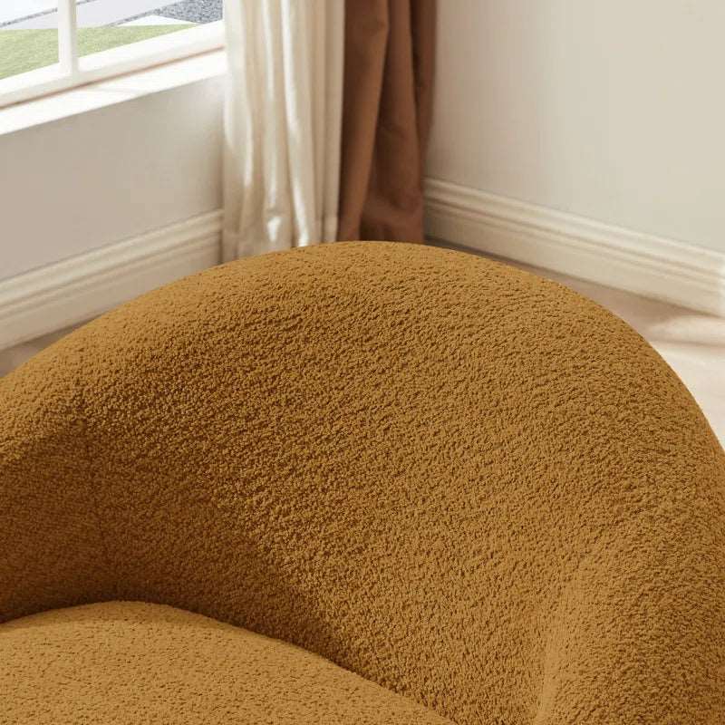 Cozy Boucle Upholstered Barrel Chair – Perfect for Modern Living Spaces