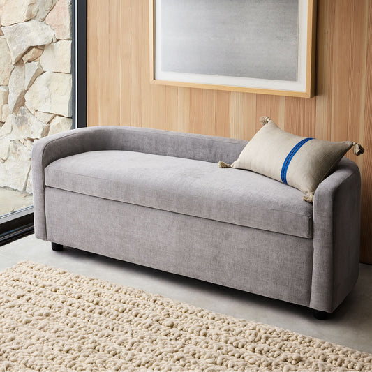 Modern Curved Storage Bench with Ample Storage - Timberland Home Furniture