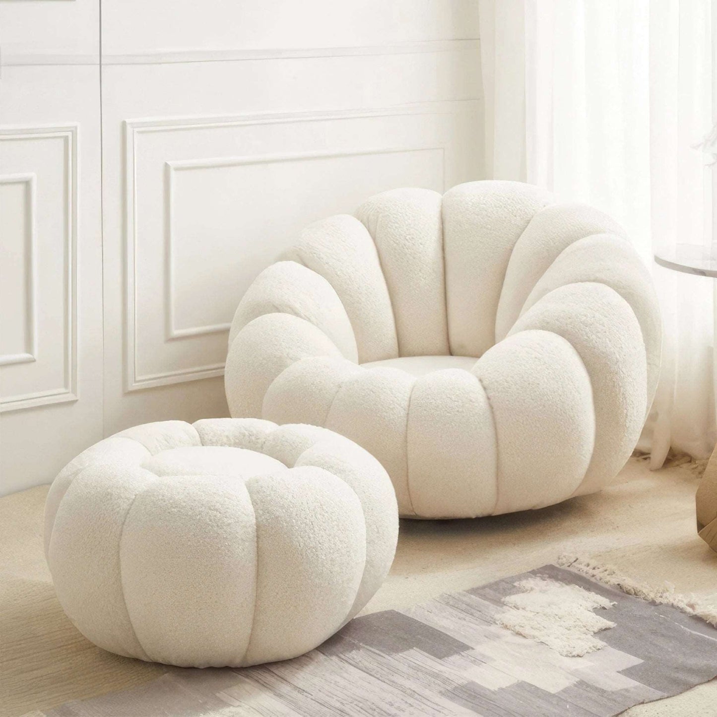 Cozy and Elegant Rounded Sofa Chair Set for Modern Living Rooms - Timber Land Home Furniture