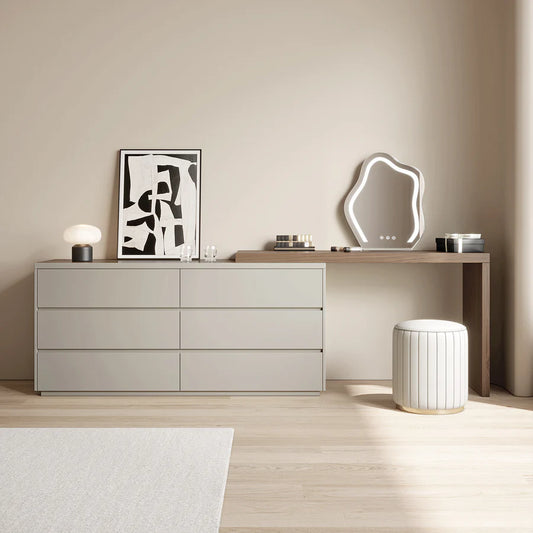 Modern Dressing Table Set with Mirror and Drawers – Sleek Timber Land Home Furniture