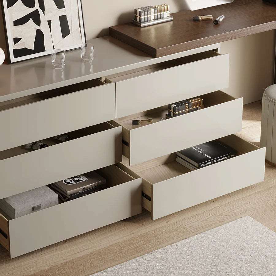 Modern Dressing Table Set with Mirror and Drawers – Sleek Timber Land Home Furniture