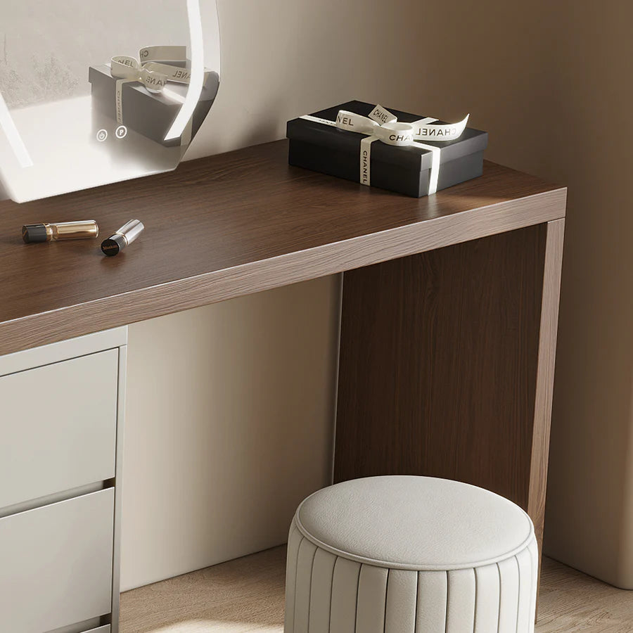 Modern Dressing Table Set with Mirror and Drawers – Sleek Timber Land Home Furniture